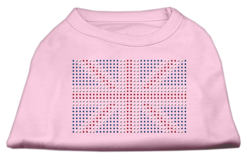 Camiseta para perros y gatos con diamantes de imitación y bandera británica