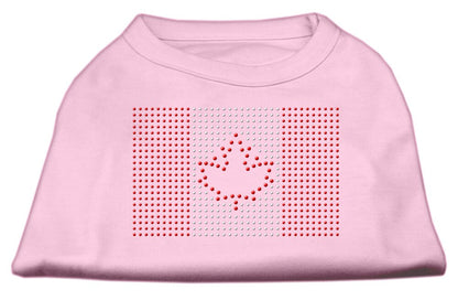 Camiseta para perros y gatos con diamantes de imitación y bandera canadiense