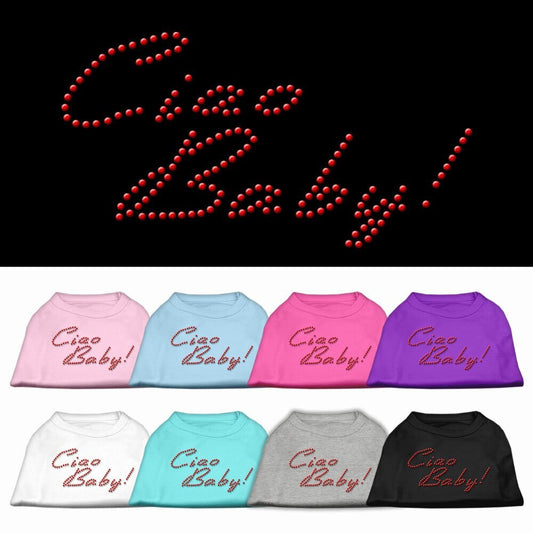 Camiseta para perros y gatos con diamantes de imitación, "Ciao Baby"