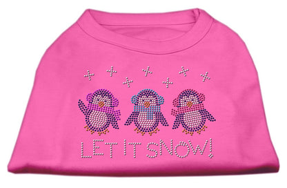 Christmas Pet Dog & Cat Shirt Rhinestone, "Let It Snow Penguins"