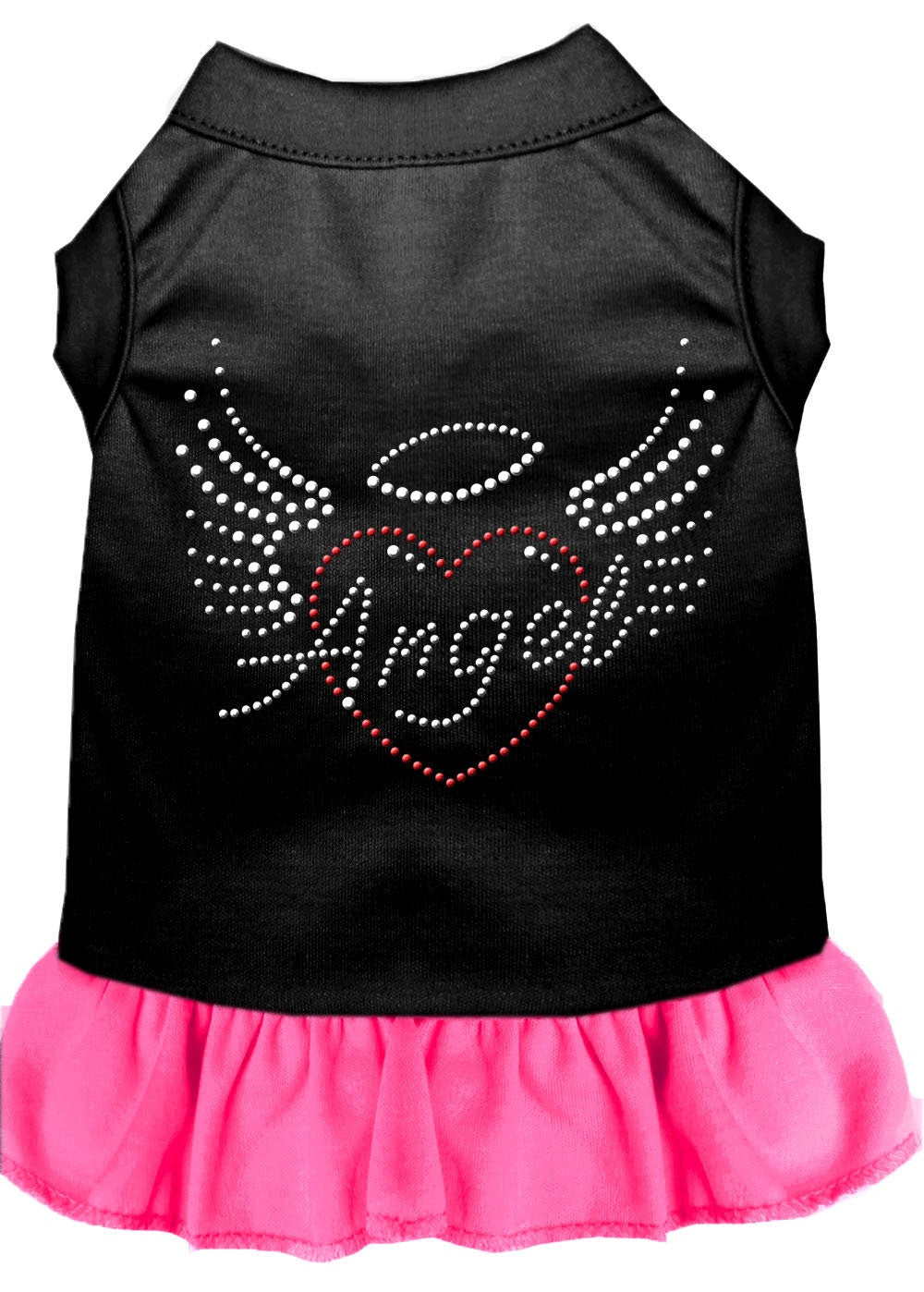 Vestido para perros y gatos con diamantes de imitación, "Corazón de ángel"