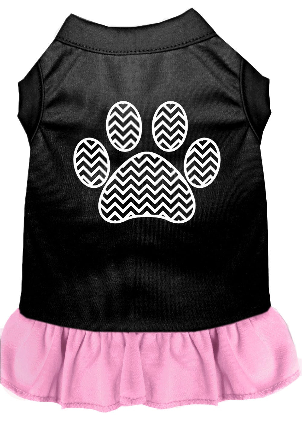 Pet Dog & Cat Dress Screen Printed, "Chevron Paw"