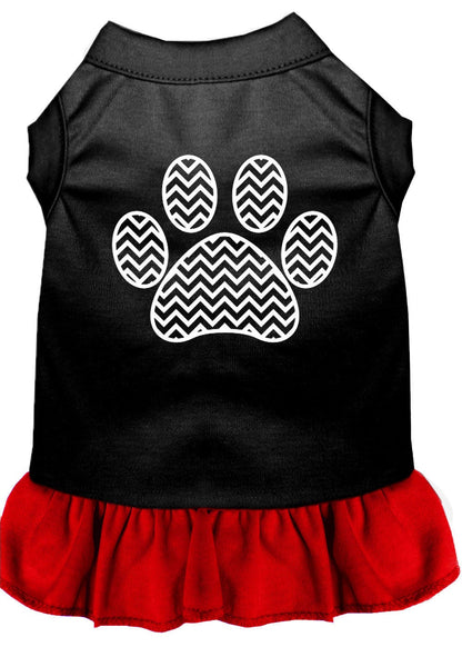 Pet Dog & Cat Dress Screen Printed, "Chevron Paw"