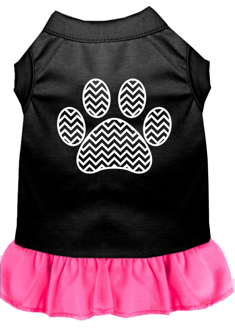 Pet Dog & Cat Dress Screen Printed, "Chevron Paw"