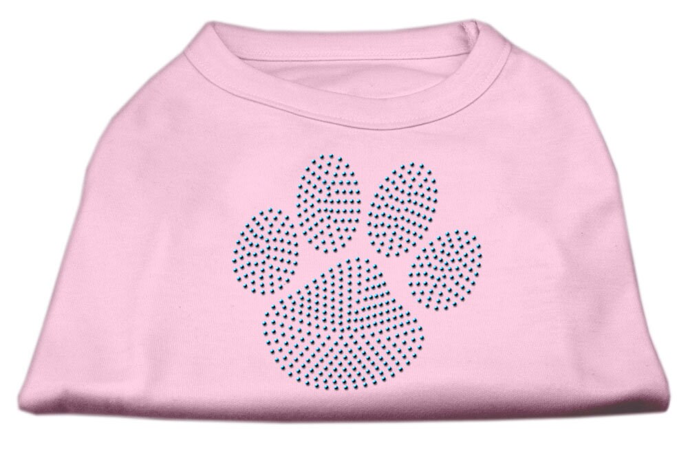 Camiseta para perros y gatos con diamantes de imitación, "Blue Paw"