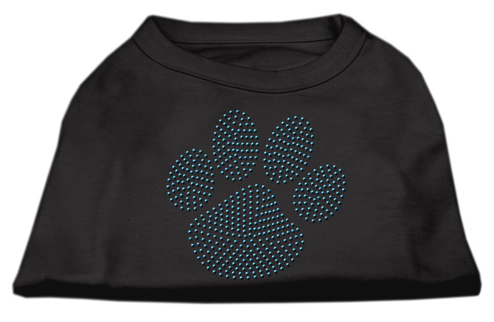 Camiseta para perros y gatos con diamantes de imitación, "Blue Paw"