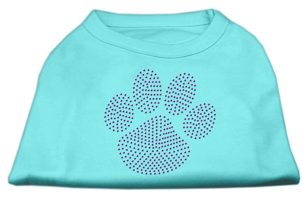 Pet Dog & Cat Shirt Rhinestone, "Purple Paw"