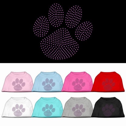 Pet Dog & Cat Shirt Rhinestone, "Purple Paw"