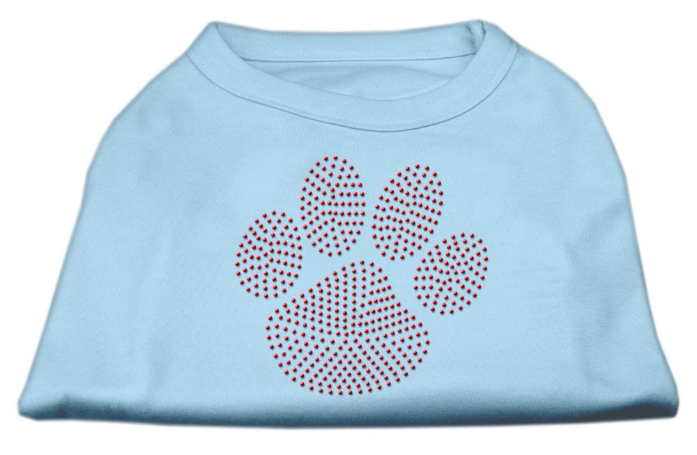 Pet Dog & Cat Shirt Rhinestone, "Red Paw"