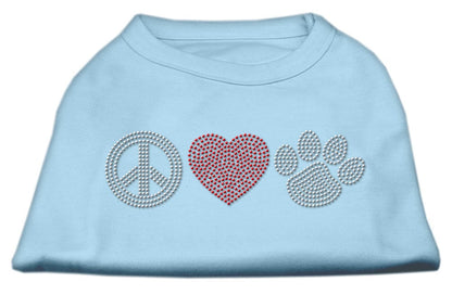 Camiseta para perros y gatos con diamantes de imitación, "Peace Love &amp; Paw"