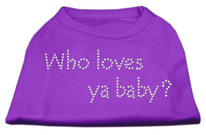 Pet Dog & Cat Shirt Rhinestone, "Who Loves Ya Baby?"