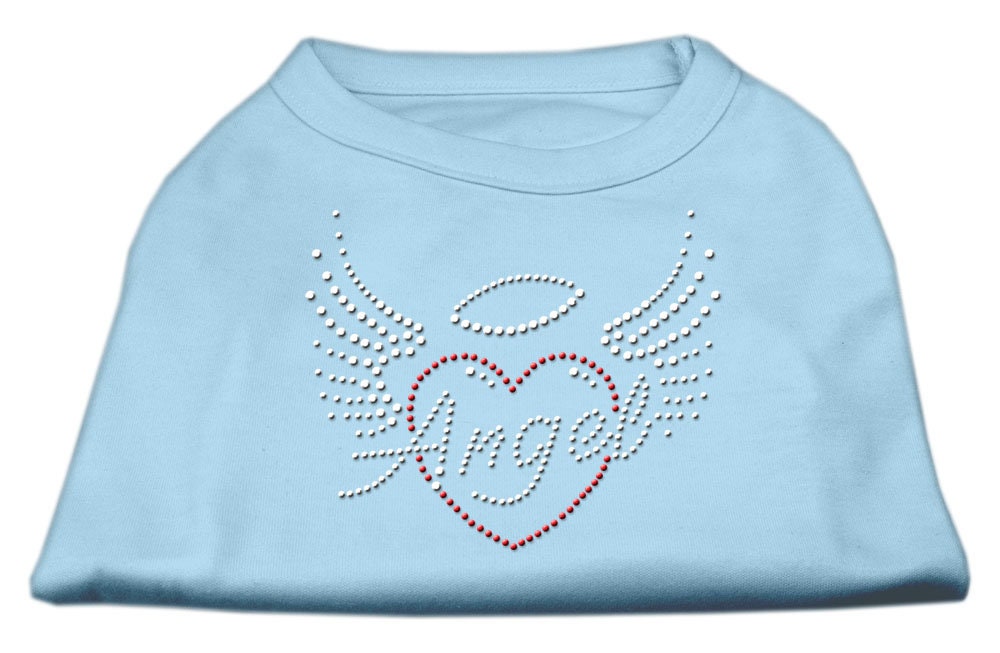 Camiseta para perros y gatos con diamantes de imitación, "Corazón de ángel"