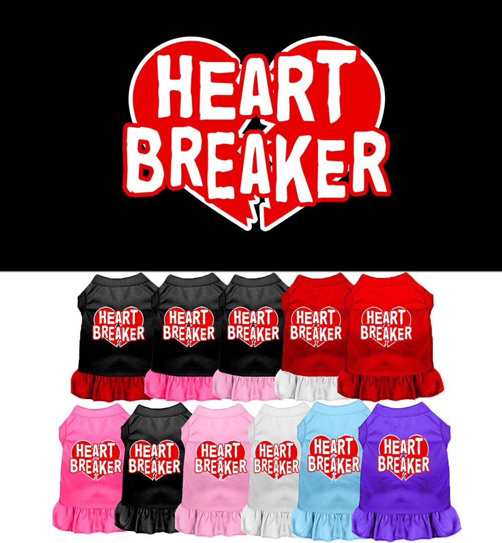 Vestido para perros y gatos con estampado serigrafiado "Heart Breaker"