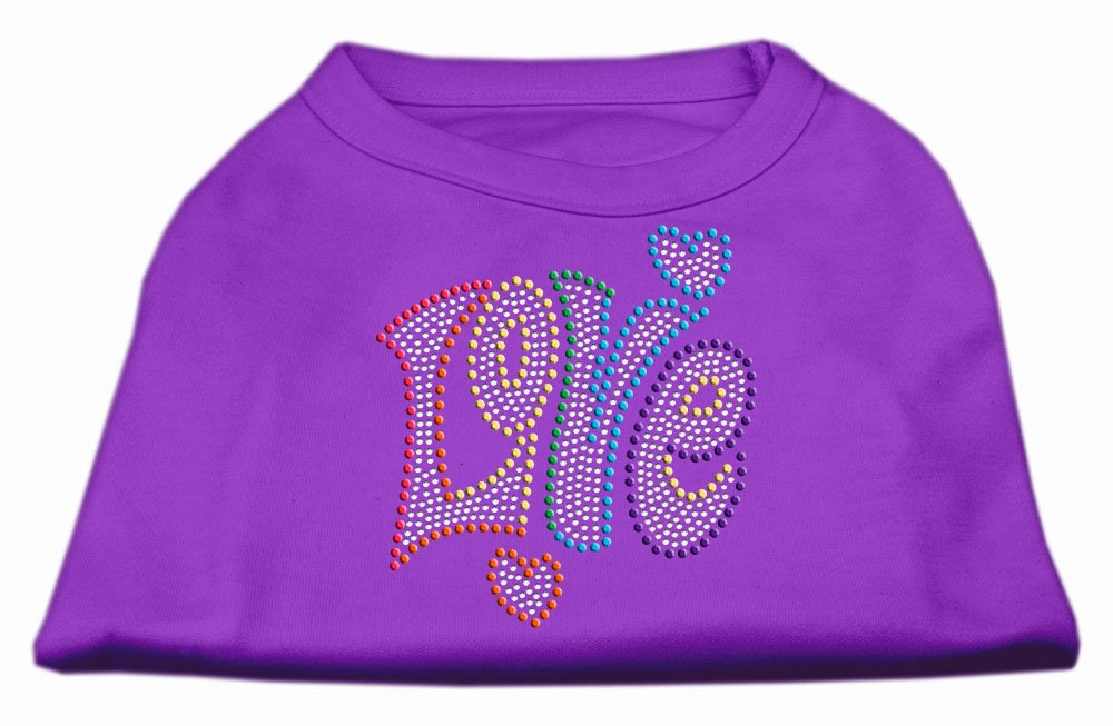 Pet Dog & Cat Shirt Rhinestone, "Technicolor Love"