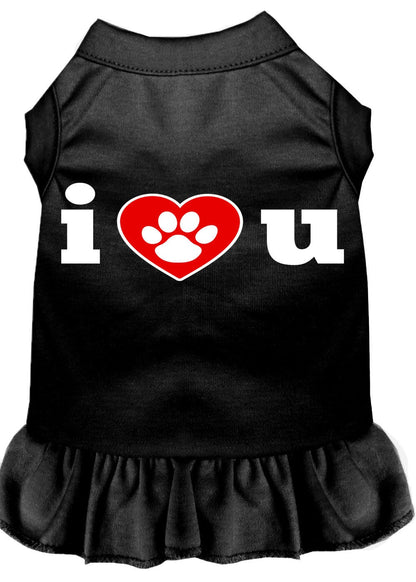 Dog Dress, Screen Printed, "I Heart You"