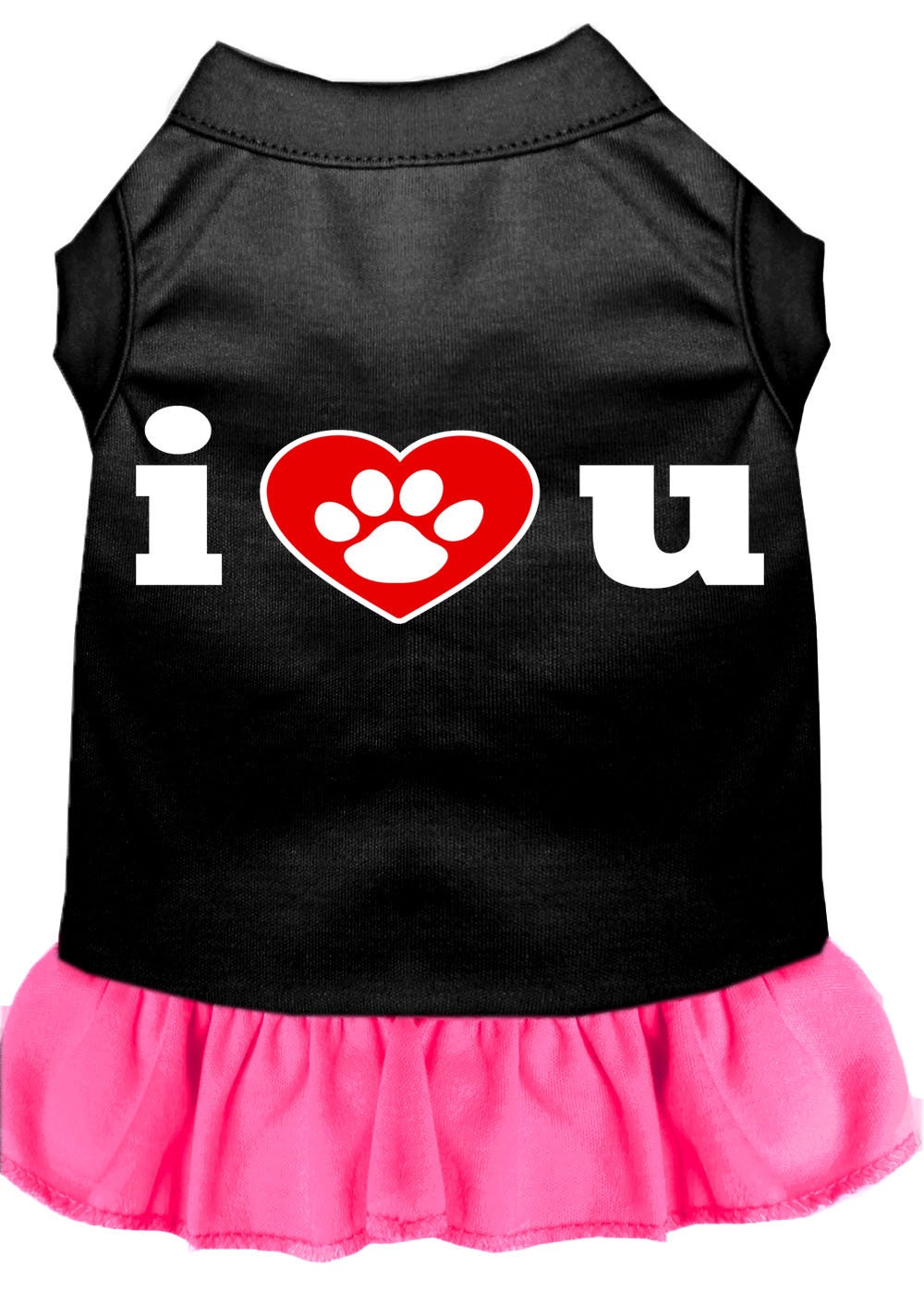 Dog Dress, Screen Printed, "I Heart You"