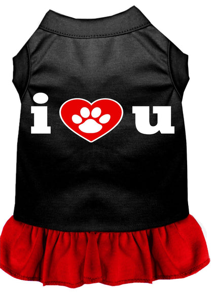 Dog Dress, Screen Printed, "I Heart You"