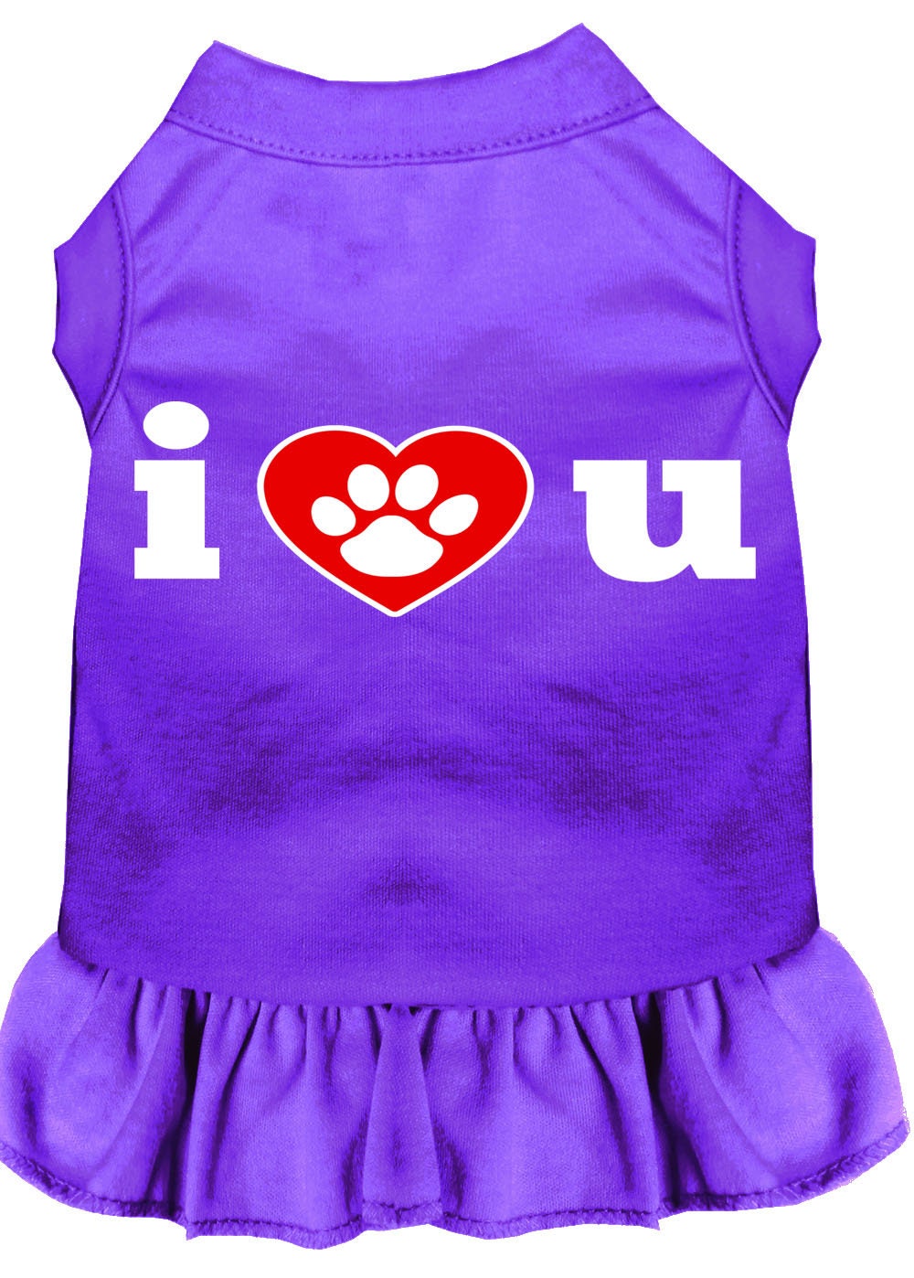 Dog Dress, Screen Printed, "I Heart You"