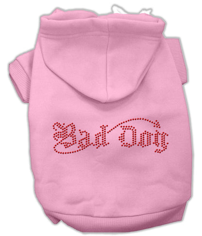 Sudadera con capucha para mascotas, perros y gatos con diamantes de imitación, "Bad Dog"