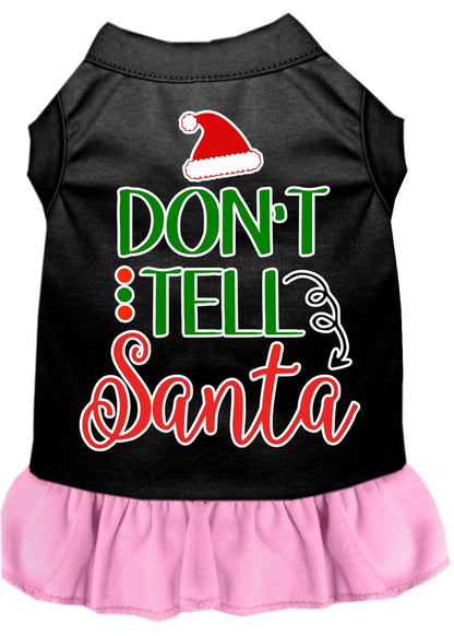 Christmas Pet Dress Screen Printed, "Don't Tell Santa"