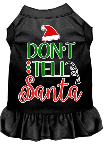 Christmas Pet Dress Screen Printed, "Don't Tell Santa"