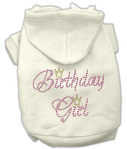 Sudadera con capucha para mascotas, perros y gatos con diamantes de imitación, "Birday Girl"