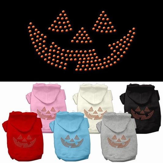 Sudadera con capucha para Halloween con diseño de perro y gato y diamantes de imitación, "Jack O' Lantern"