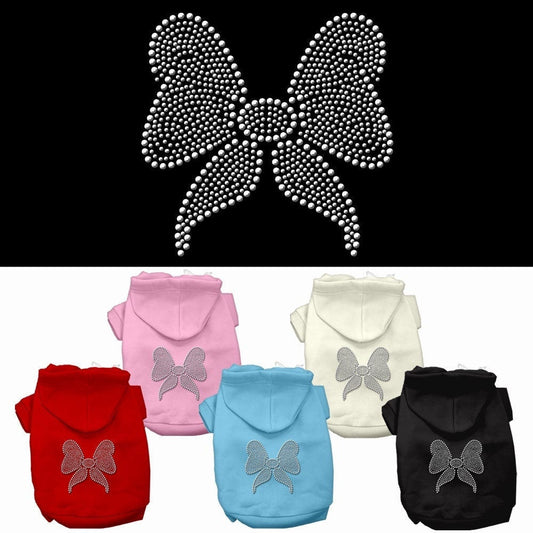 Christmas Pet Dog & Cat Hoodie Rhinestone, "Bow"