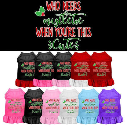 Christmas Pet Dress Screen Printed, "Who Needs Mistletoe"