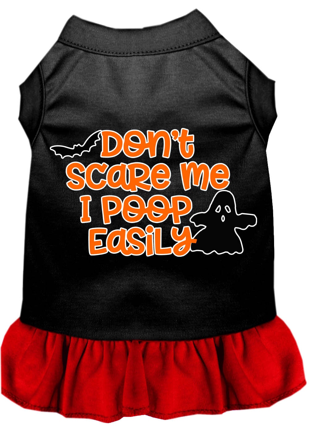 Halloween Pet Dog & Cat Dress Screen Printed, "Don't Scare Me, I Poop Easily"