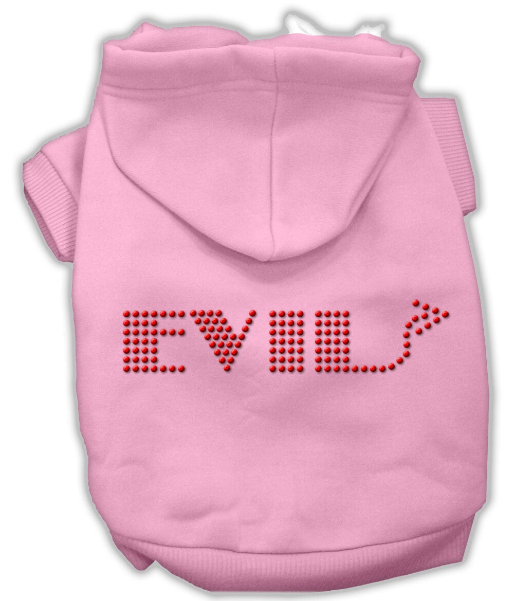 Sudadera con capucha para mascotas, perros y gatos con diamantes de imitación, "Evil"