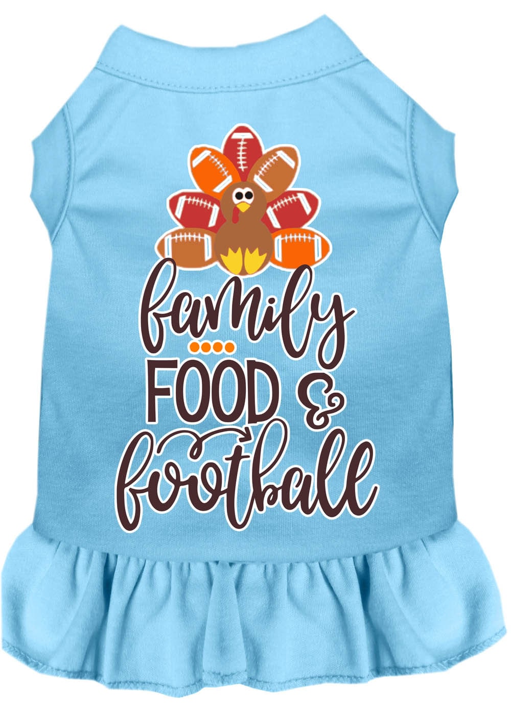 Vestido para perros y gatos con serigrafía "Familia, comida y fútbol"