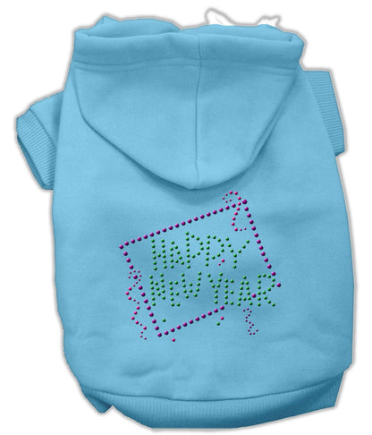 Pet, Dog & Cat Hoodie Rhinestone, "Happy New Year"