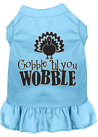 Thanksgiving Pet Dog & Cat Dress Screen Printed, "Gobble Til You Wobble"