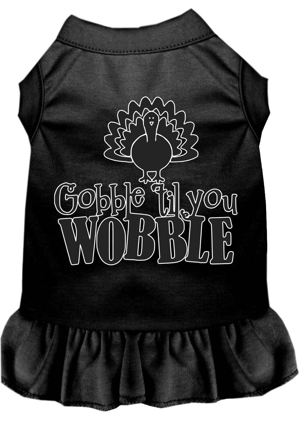 Thanksgiving Pet Dog & Cat Dress Screen Printed, "Gobble Til You Wobble"