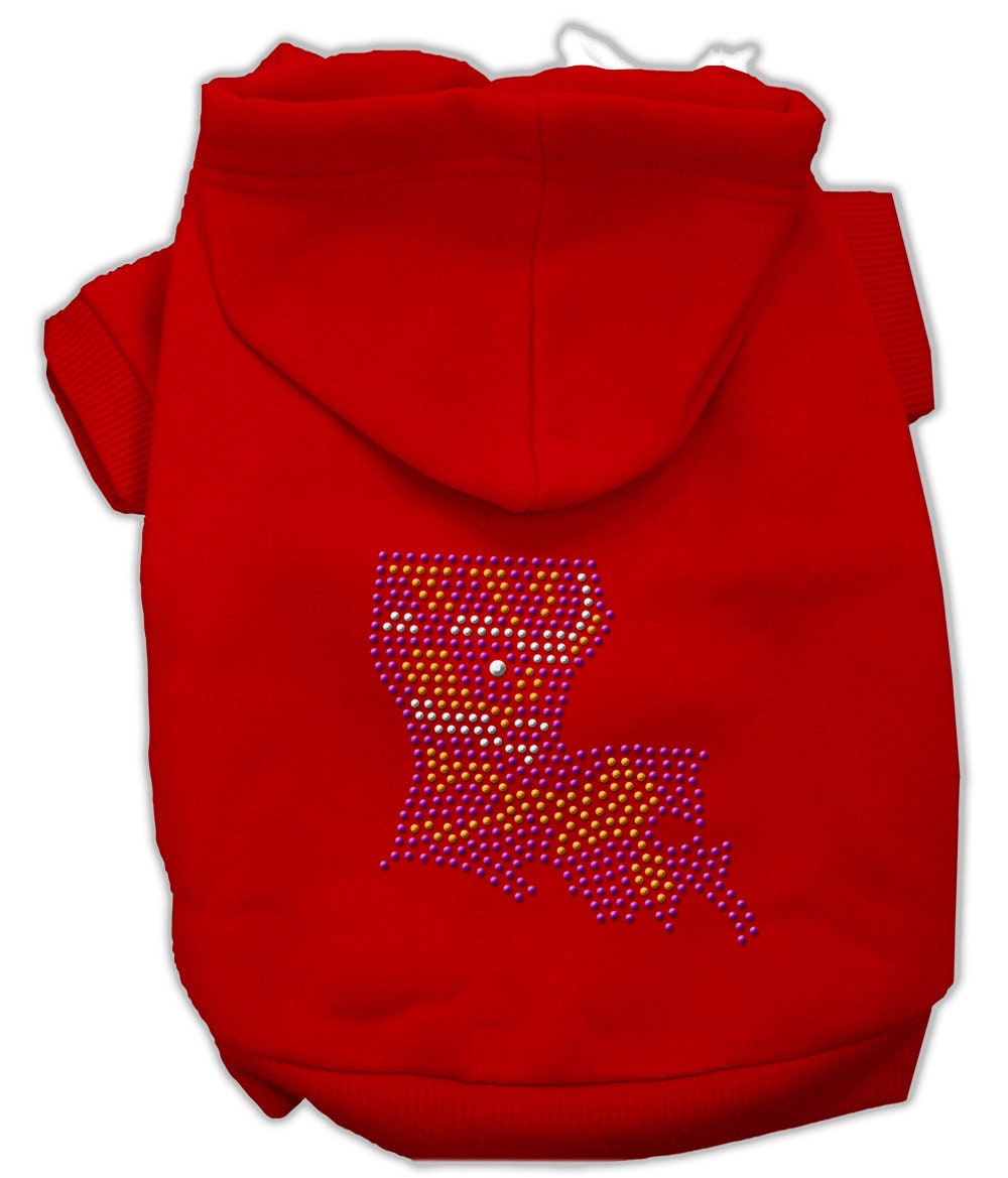 Sudadera con capucha para mascotas, perros y gatos con diamantes de imitación, "Luisiana"