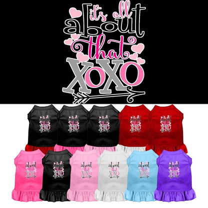 Vestido para perros, vestido para perros y gatos con serigrafía "All About That XOXO"