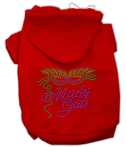 Pet, Dog & Cat Hoodie Rhinestone, "Mardi Gras"