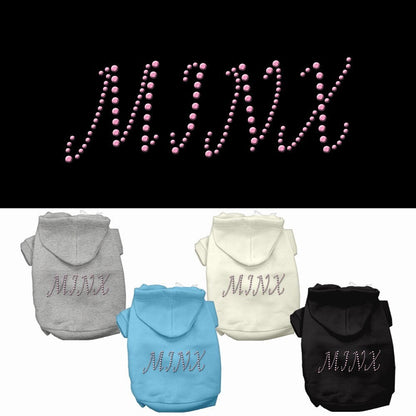 Sudadera con capucha para mascotas, perros y gatos con diamantes de imitación, "Minx"