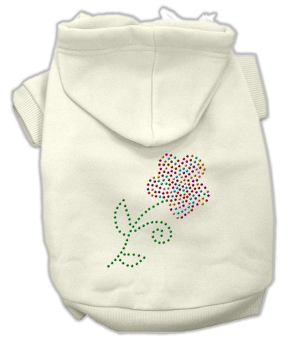 Pet, Dog & Cat Hoodie Rhinestone, "Multi Colored Flower"