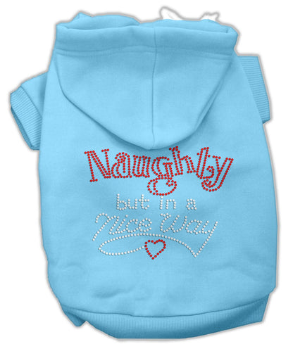 Christmas Rhinestone Pet, Dog & Cat Hoodie, "Naughty, But In A Nice Way"