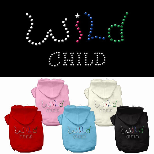 Pet, Dog & Cat Hoodie Rhinestone, "Wild Child"