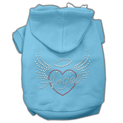 Sudadera con capucha para mascotas, perros y gatos con diamantes de imitación, "Corazón de ángel"