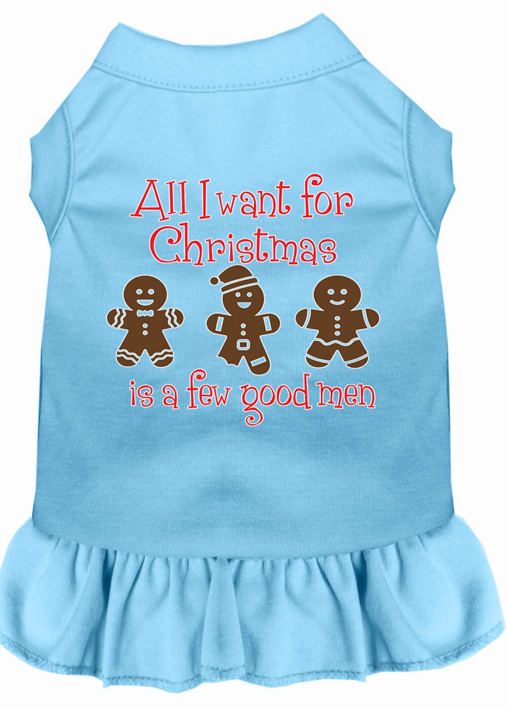 Christmas Pet Dog & Cat Dress Screen Printed, "All I Want For Christmas Is A Few Good Men"