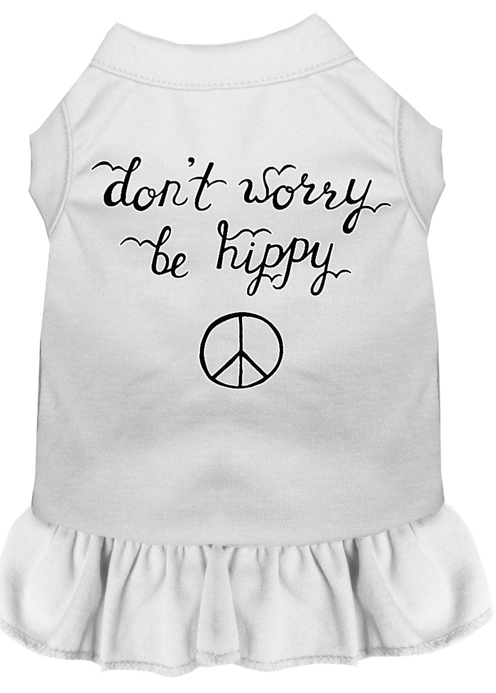 Vestido para perros y gatos con serigrafía "Don't Worry, Be Hippy"