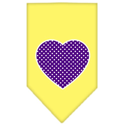 Pet and Dog Bandana Screen Printed, "Purple Swiss Dot Heart"