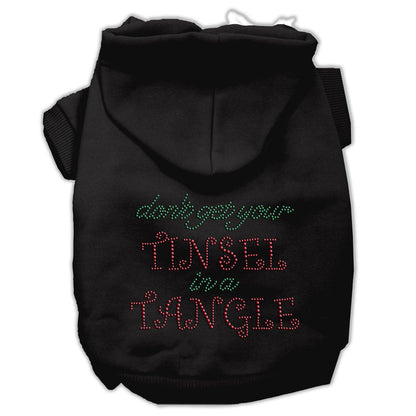 Christmas Pet, Dog & Cat Hoodie Rhinestone, "Don't Get Your Tinsel In A Tangle"