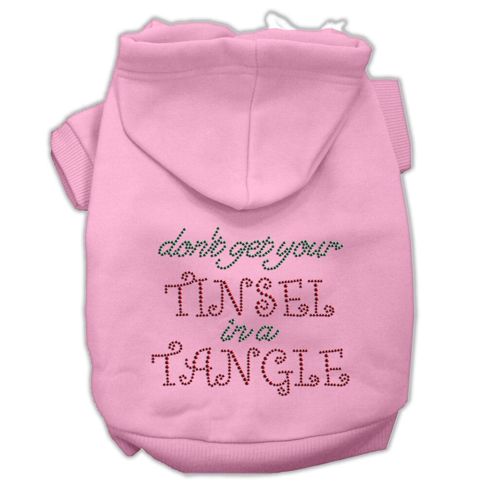 Christmas Pet, Dog & Cat Hoodie Rhinestone, "Don't Get Your Tinsel In A Tangle"