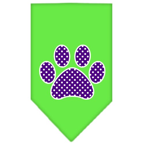 Bandana para mascotas y perros serigrafiada con el logo "Purple Swiss Dot Paw"