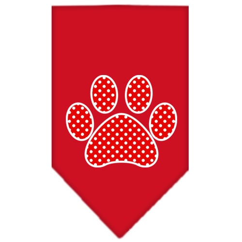 Bandana para mascotas y perros serigrafiada con el logo "Red Swiss Dot Paw"